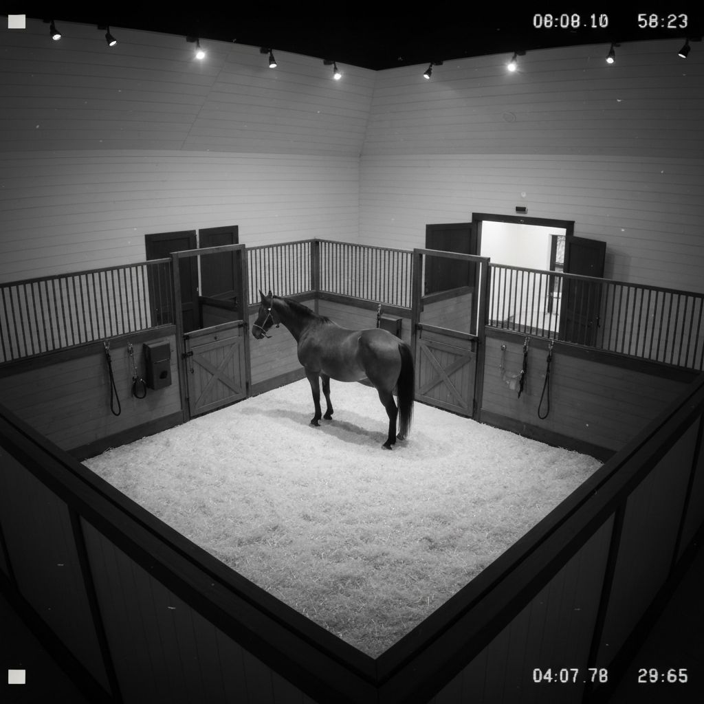 Secure stable with monitoring camera